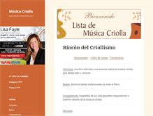 Tablet Screenshot of listamusicacriolla.com